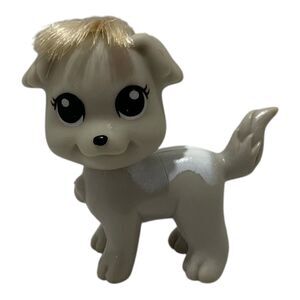 Polly Pocket Puppy Dog Vintage Toy Figure Grey And White 1.5 X 1.5